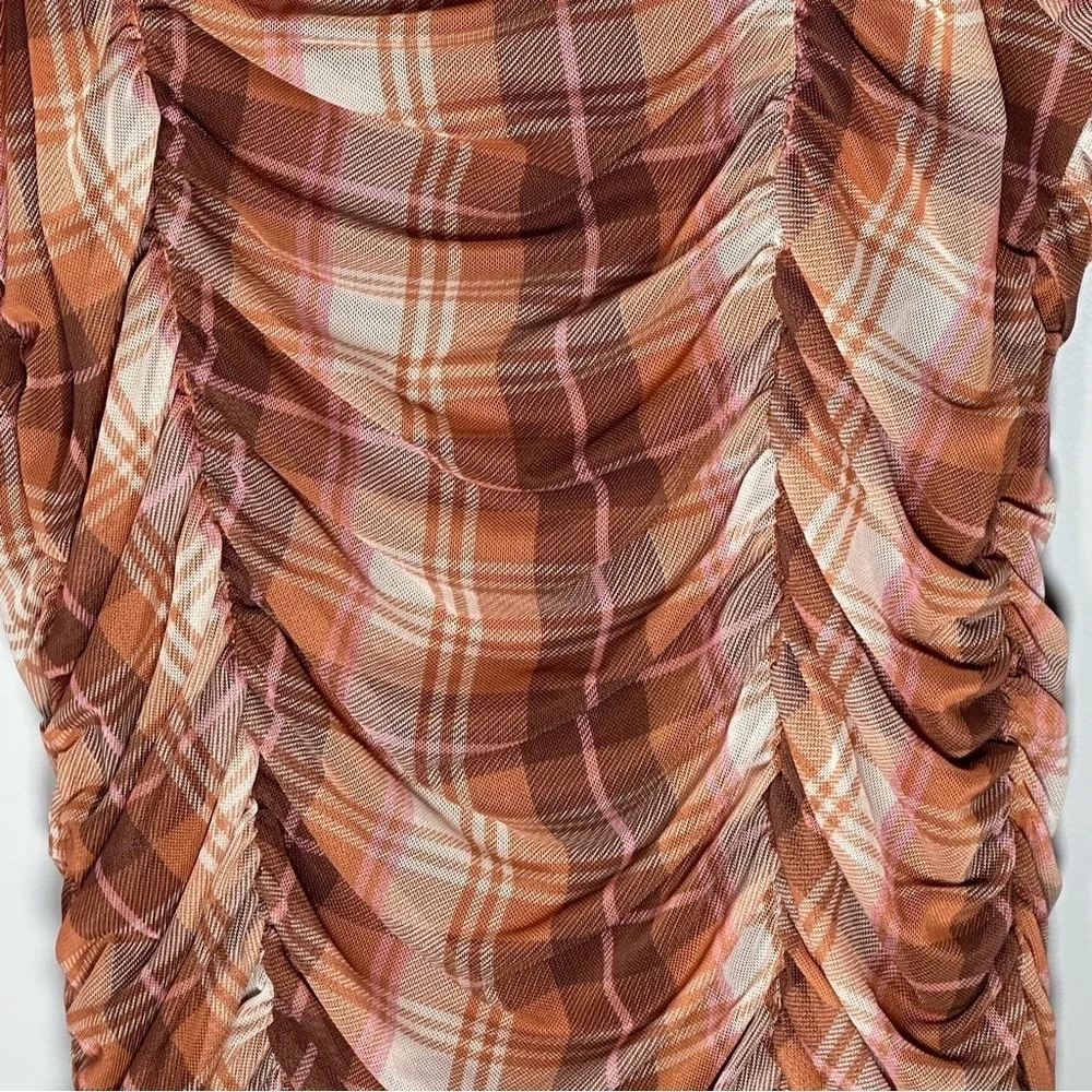 Madden NYC  Ruched Dress with Puff Sleeves Size Large
